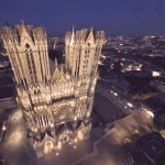 La cathédrale de Reims vue du ciel